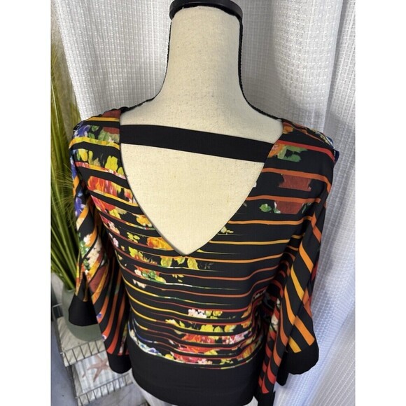 Joseph Ribkoff 6 Bright Colorful High Low Tunic Top Kimono Cold Shoulder Sleeves - Picture 7 of 9